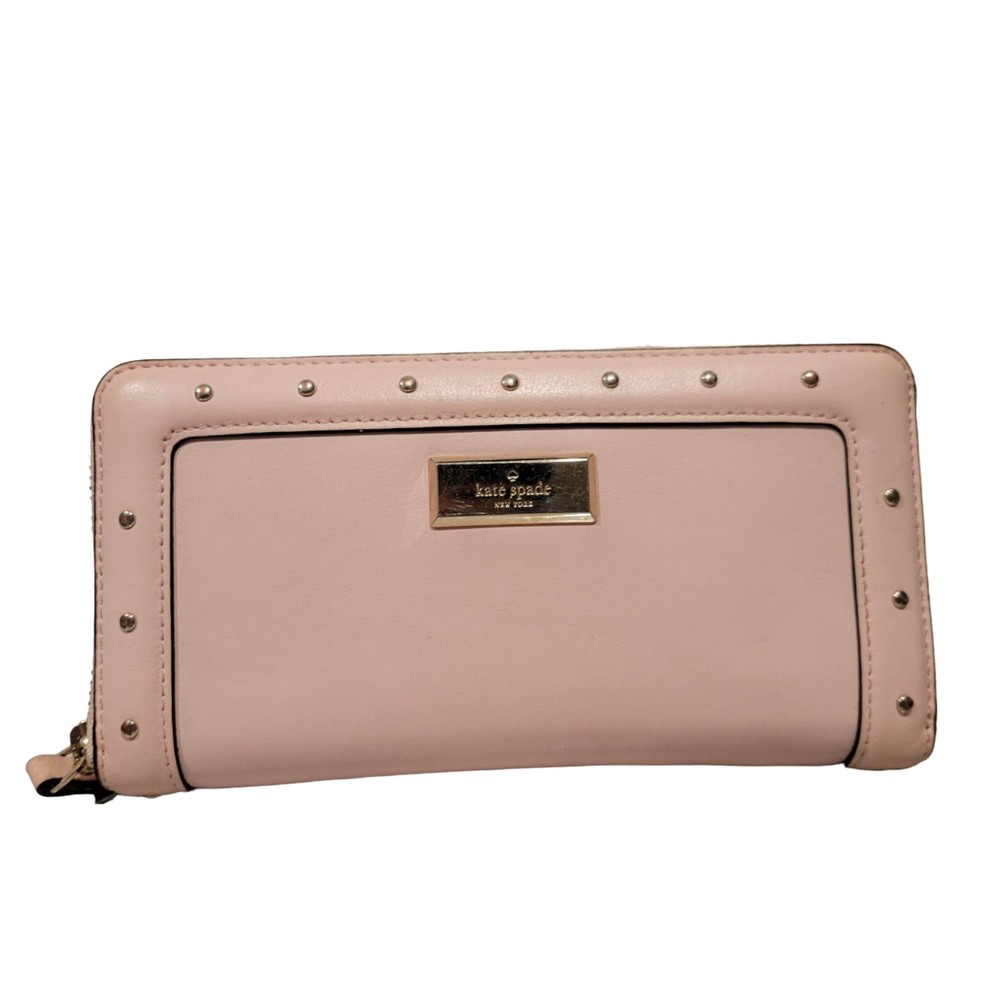 kate spade Blush Pink Studded Zip Wallet